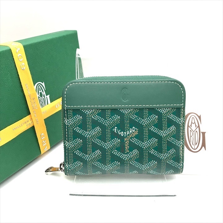 美品 GOYARD ゴヤール マティニョン PM ミニ 財布 ウォレット グリーン ブランド ファション小物 ユニセックス k6770
