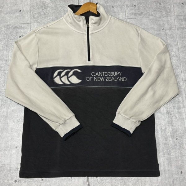CANTERBURY OF NEW ZEALAND ハーフジップ スウェット　　カンタベリーオブニュージーランド ジャージ ビッグロゴ デカロゴ 石瀬7699