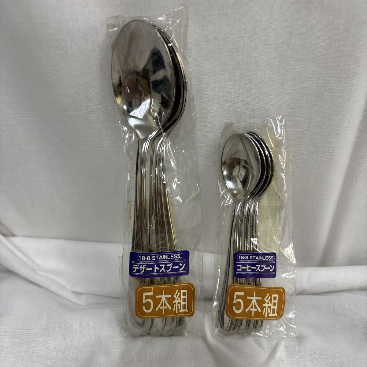 18-8ステンレス製　スプーン、コーヒースプーンセット