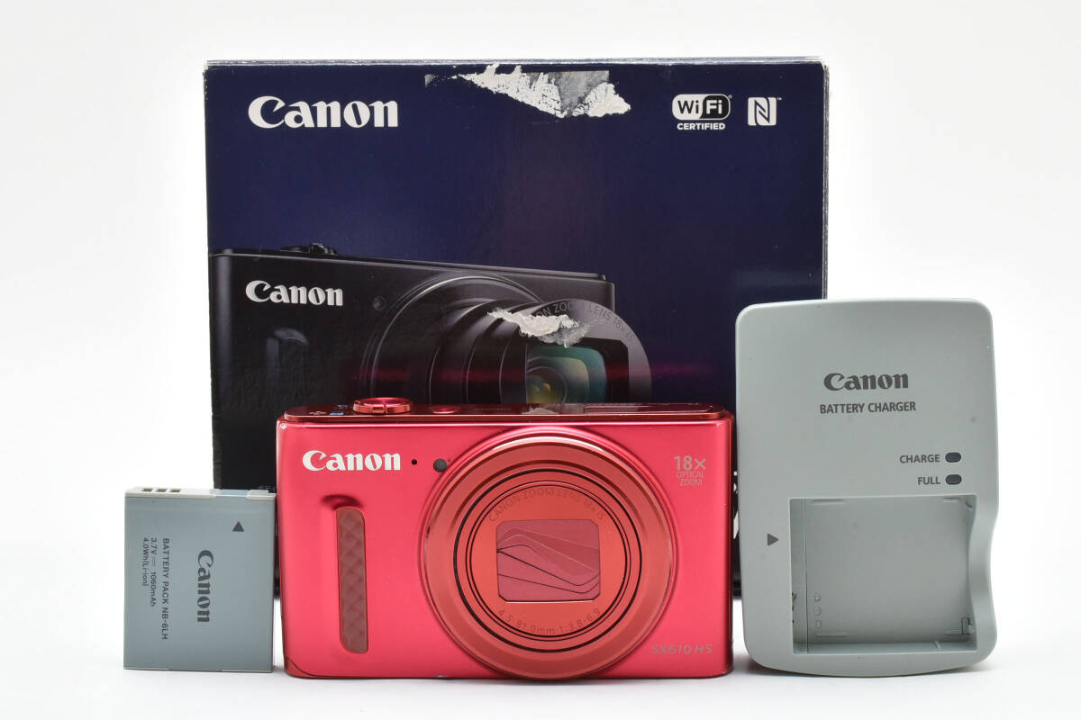 ★良品★キヤノン Canon PowerShot SX610 HS レッド 元箱付属 コンパクトデジタルカメラ★ W0928#AW2410