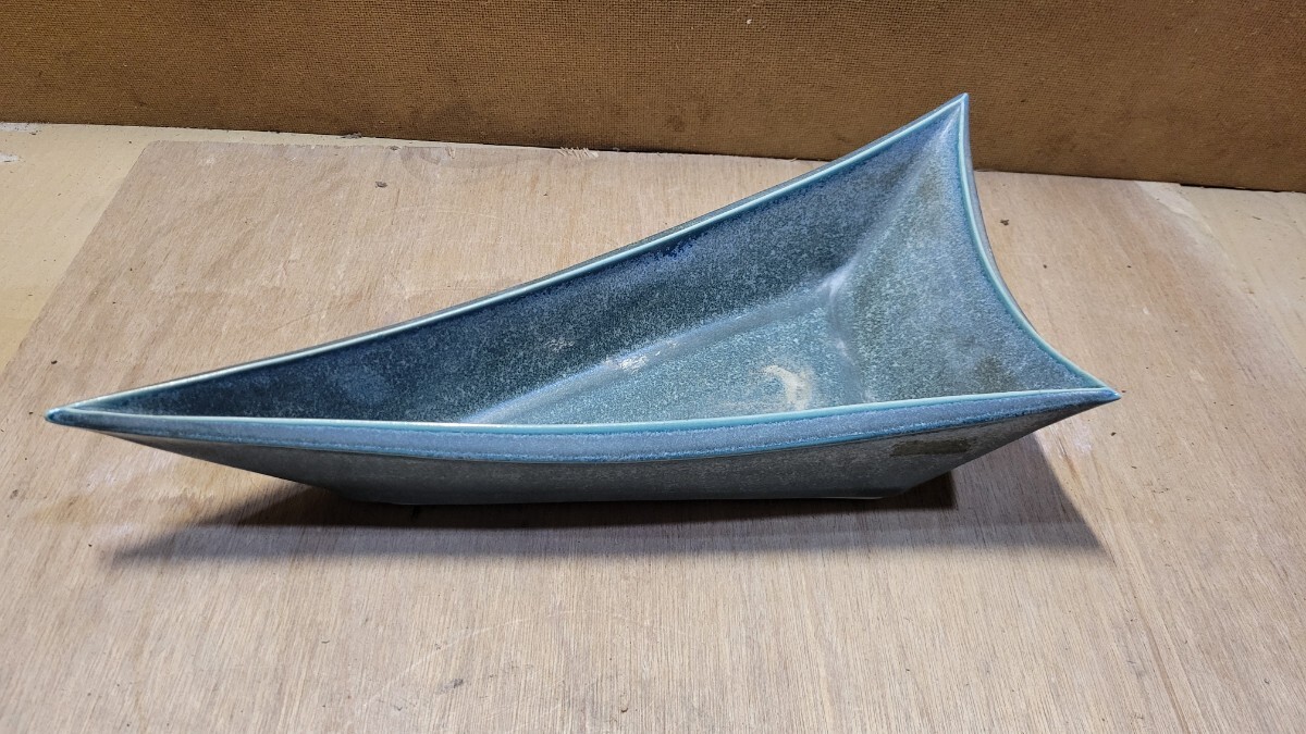 陶器 花器 三角鉢 生け花 花入れ 花瓶 インテリア 水盤 華道具 雑貨