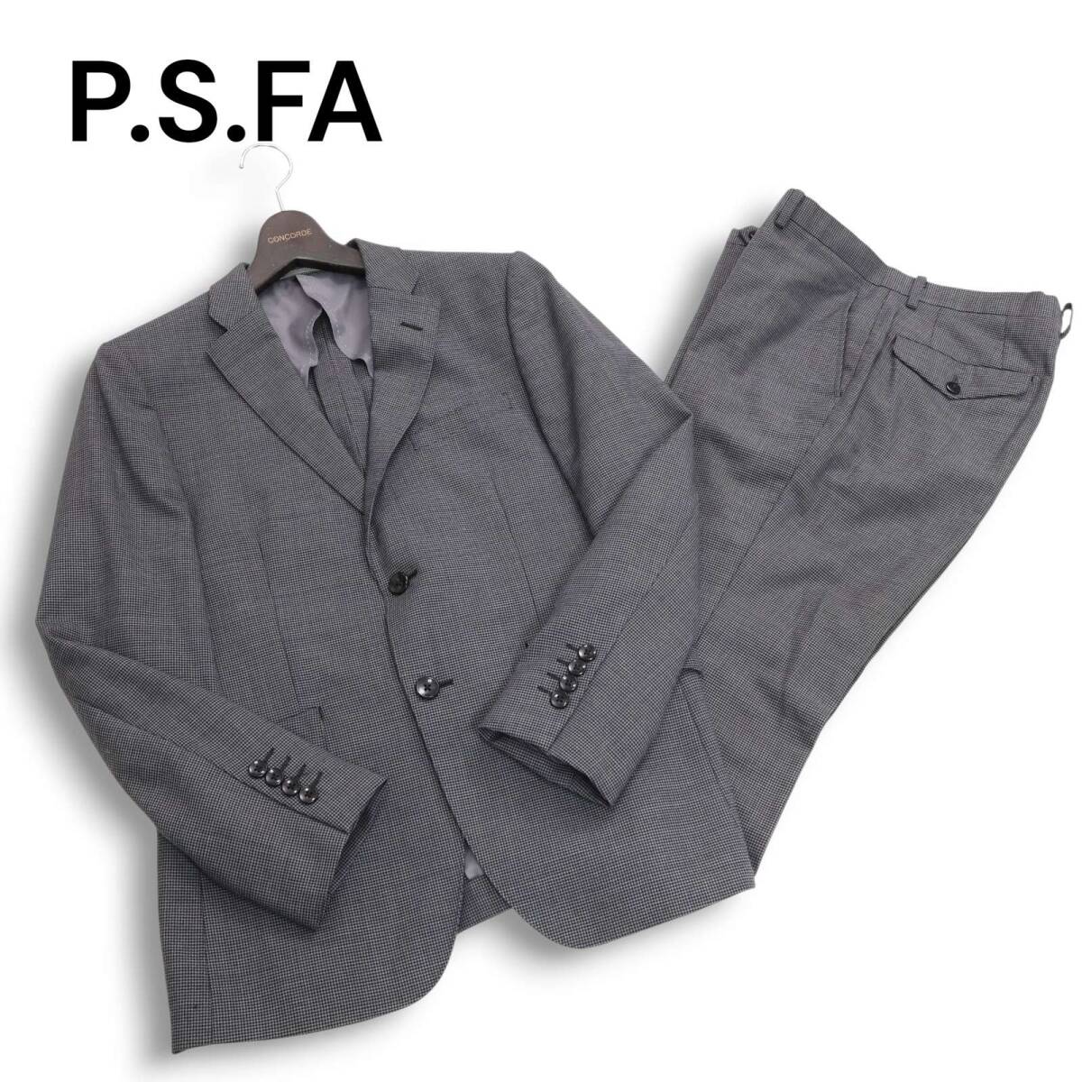 P.S.FA パーフェクトスーツファクトリー 通年 背抜き★ チェック柄 セットアップ スーツ Sz.AB5　メンズ ビジネス