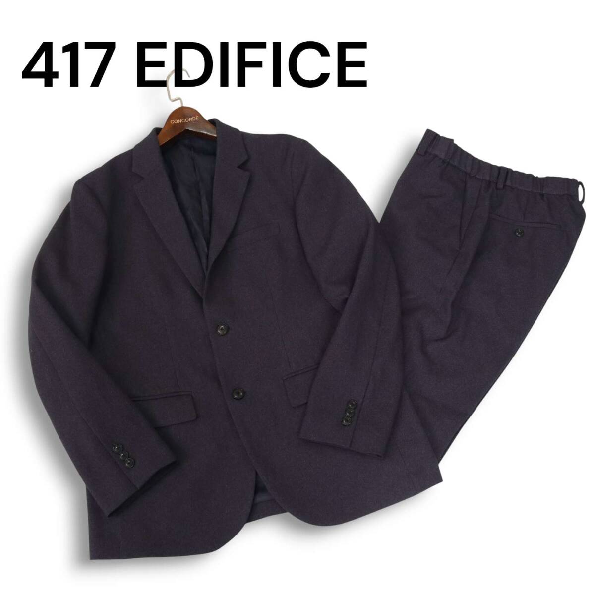 23AW★ 417 EDIFICE エディフィス 秋冬 TMGカルゼ★ ジャケット&イージー パンツ セットアップ スーツ Sz.L　メンズ