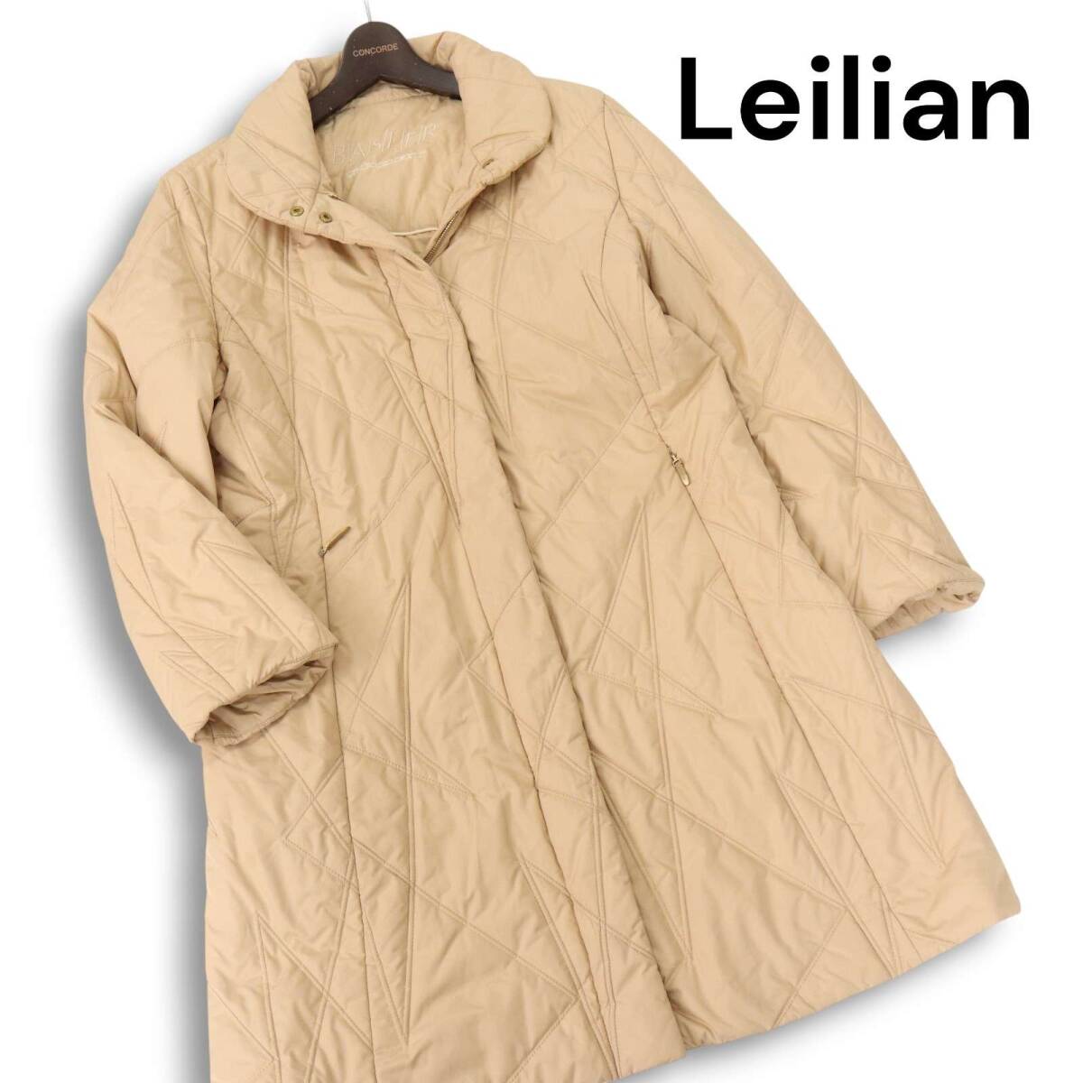 Leilian レリアン 秋冬★ 中綿 キルティング デザイン コート Sz.38 レディース