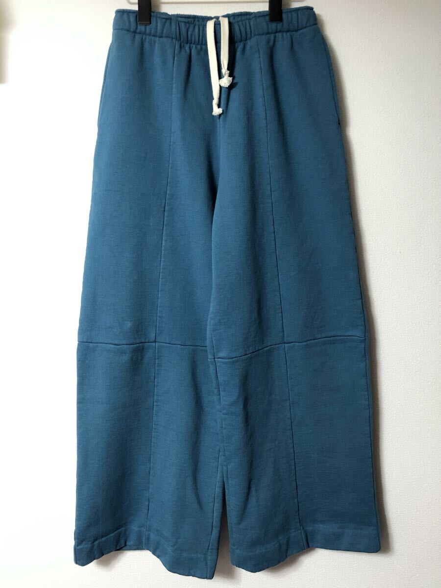 unused 21AW Wide Sweat Pants マルチパターン スウェットパンツ 再構築 ワイドストレート ブルーグリーン 青緑 ドローコード ヘビー