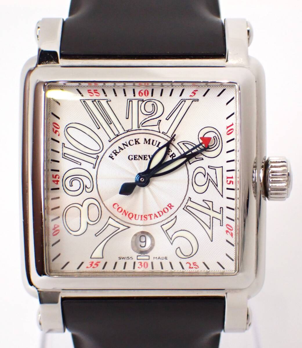 美品 FRANCK MULLER(フランクミュラー) コンキスタドールコルテス 10000HSC SS/ラバー AT 自動巻き オートマチック 黒ラバーベルト メンズ