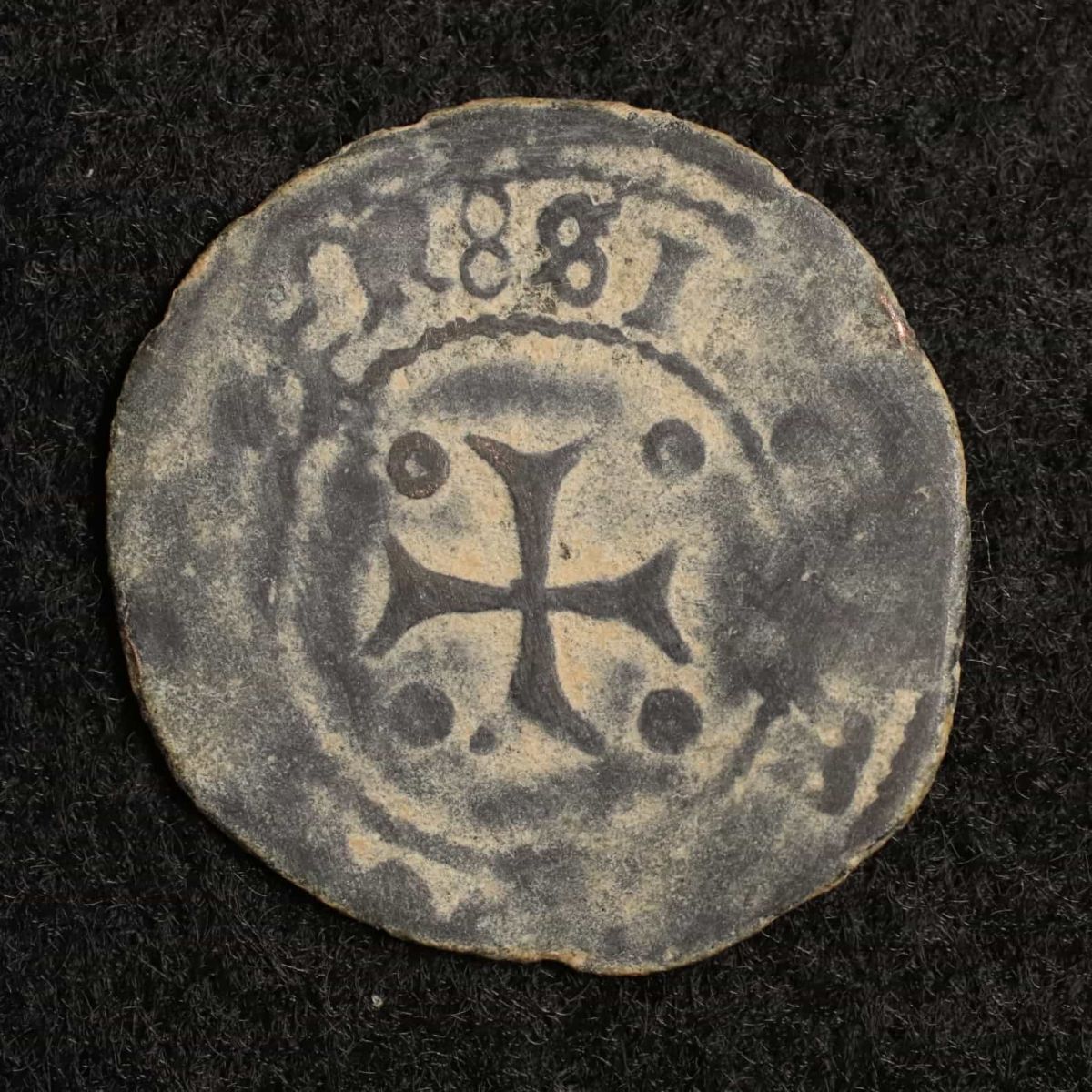 *[令]スペイン ナバラ王国 Cornado銅貨（1400-1500年台）コイン[E1471]7f3