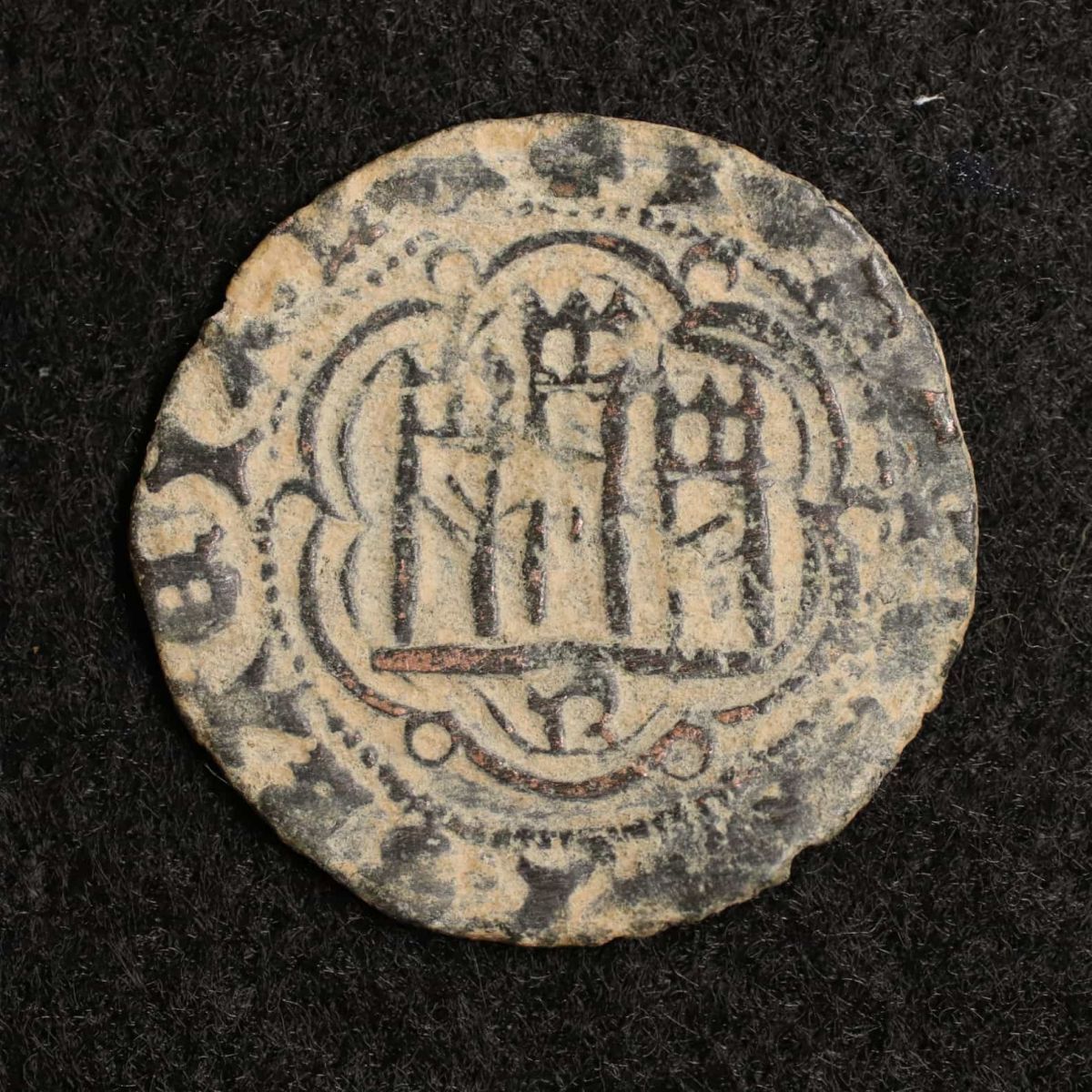 *[令]スペイン カスティーリャ王国 フアン2世時代 Blanca銅貨（1406-1454）コイン[E1486]7f3