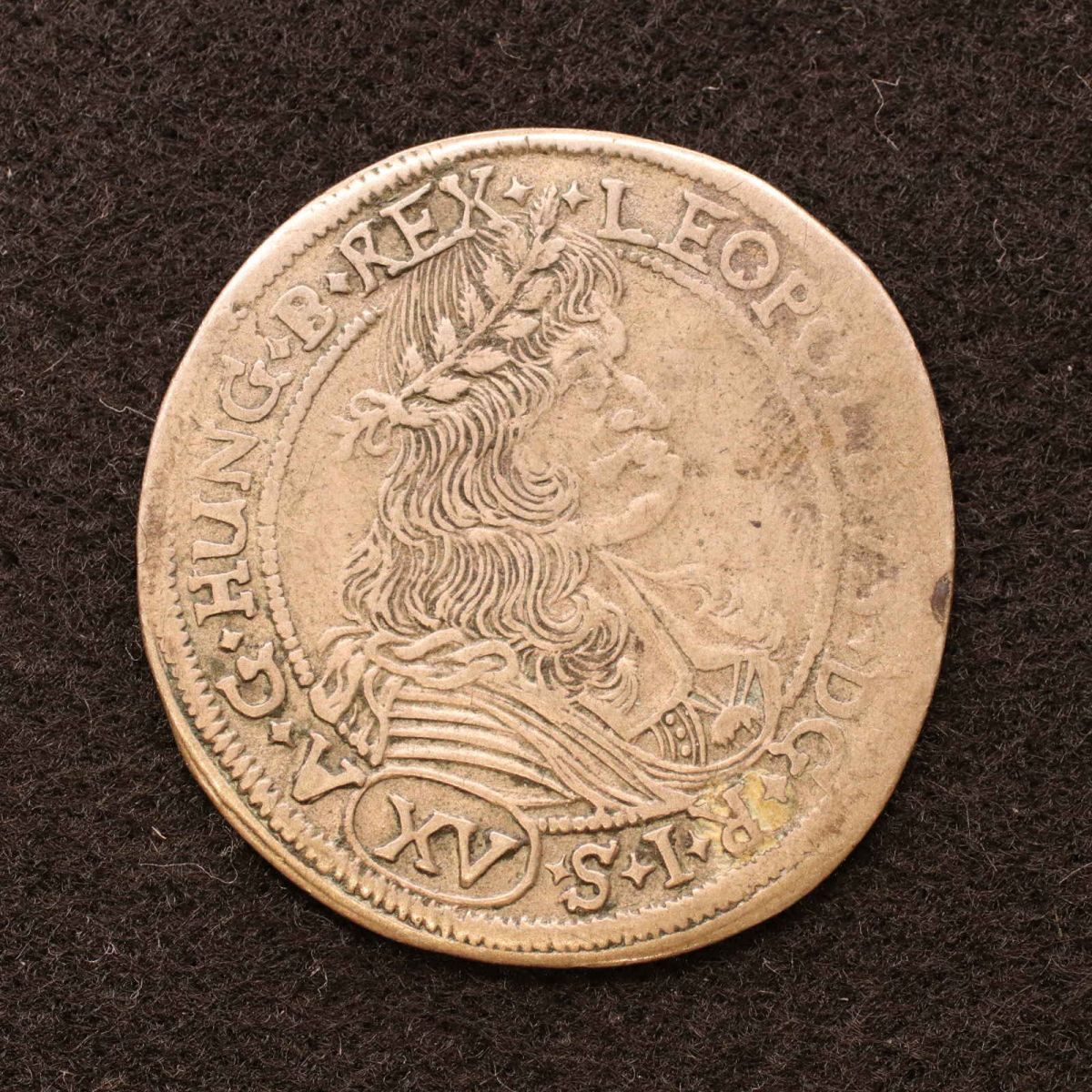 *[令]ハンガリー レオポルド1世 15クロイツァー銀貨（1685）[E4249]7n0