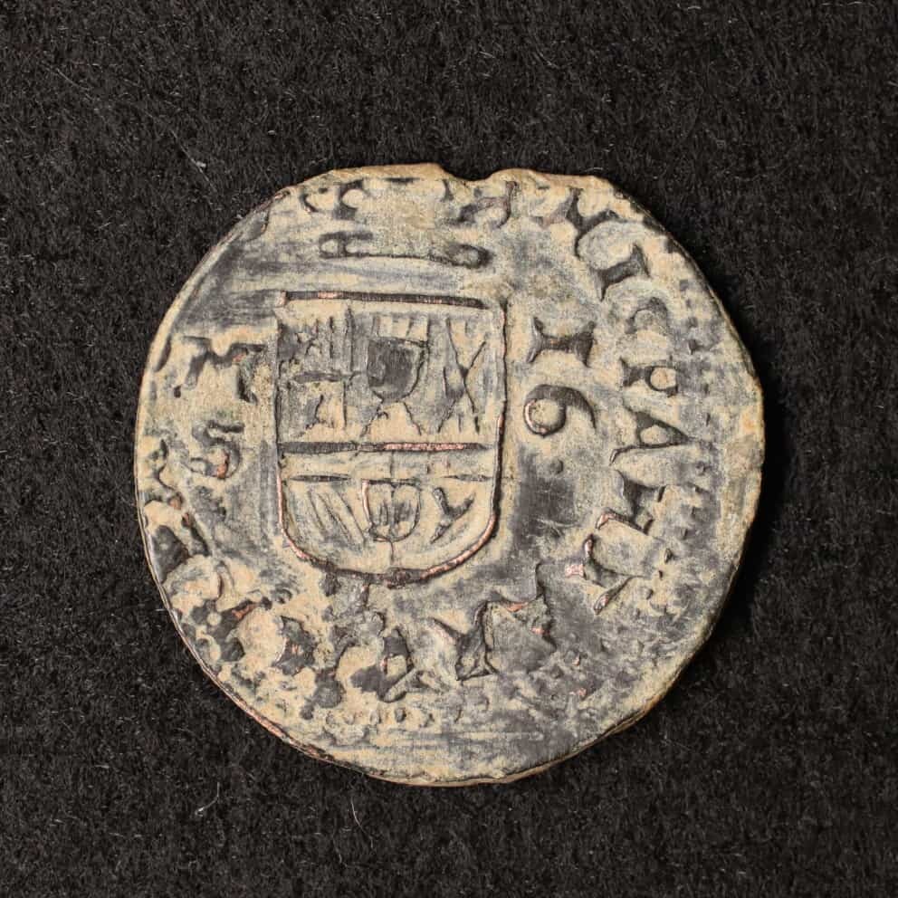*[令]スペイン フェリペ4世時代 16マラベディ銅貨（1600年台）コイン[E2069]7f3
