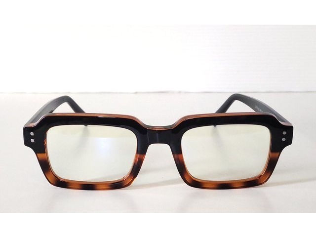 SQ Index ブラック × べっ甲柄 スクエアメガネ 02