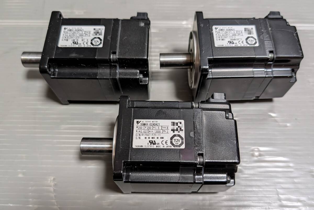 安川電機 YASKAWA SGMAV-02ADA21 サーボモーター 3個セット 自作CNCなど (B100)
