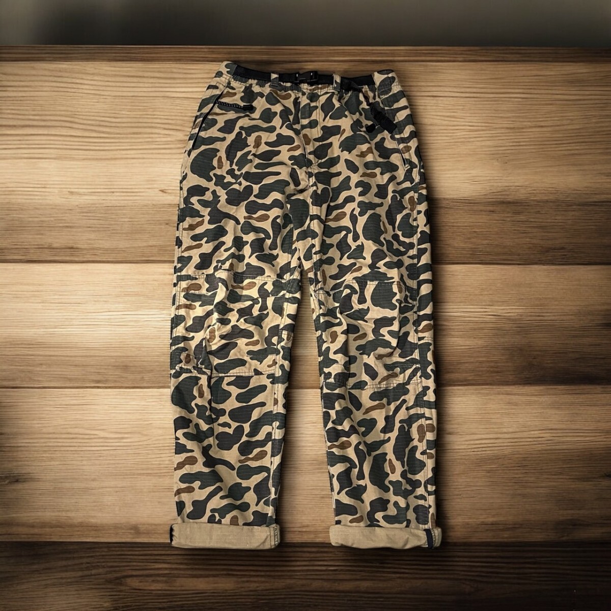 90s STUSSY OUTDOOR ステューシー ハンティングカモ リップストップ クライミングパンツ★Mサイズ★