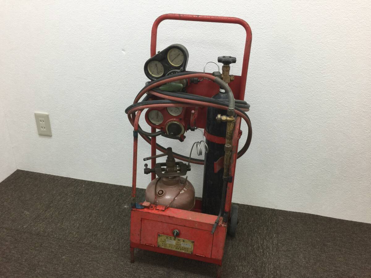 ジャンク扱い ヤマト産業 ウェルパック ガス溶接機セット キャリーカート式 ガス切断機 アセチレン 酸素 徳島引取歓迎
