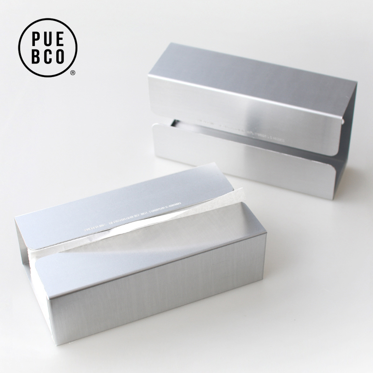 ペーパータオルケース 置き型 壁掛け ティッシュケース おしゃれ シルバー アルミ プエブコ PUEBCO 2-WAY PAPER TOWEL SLEEVE