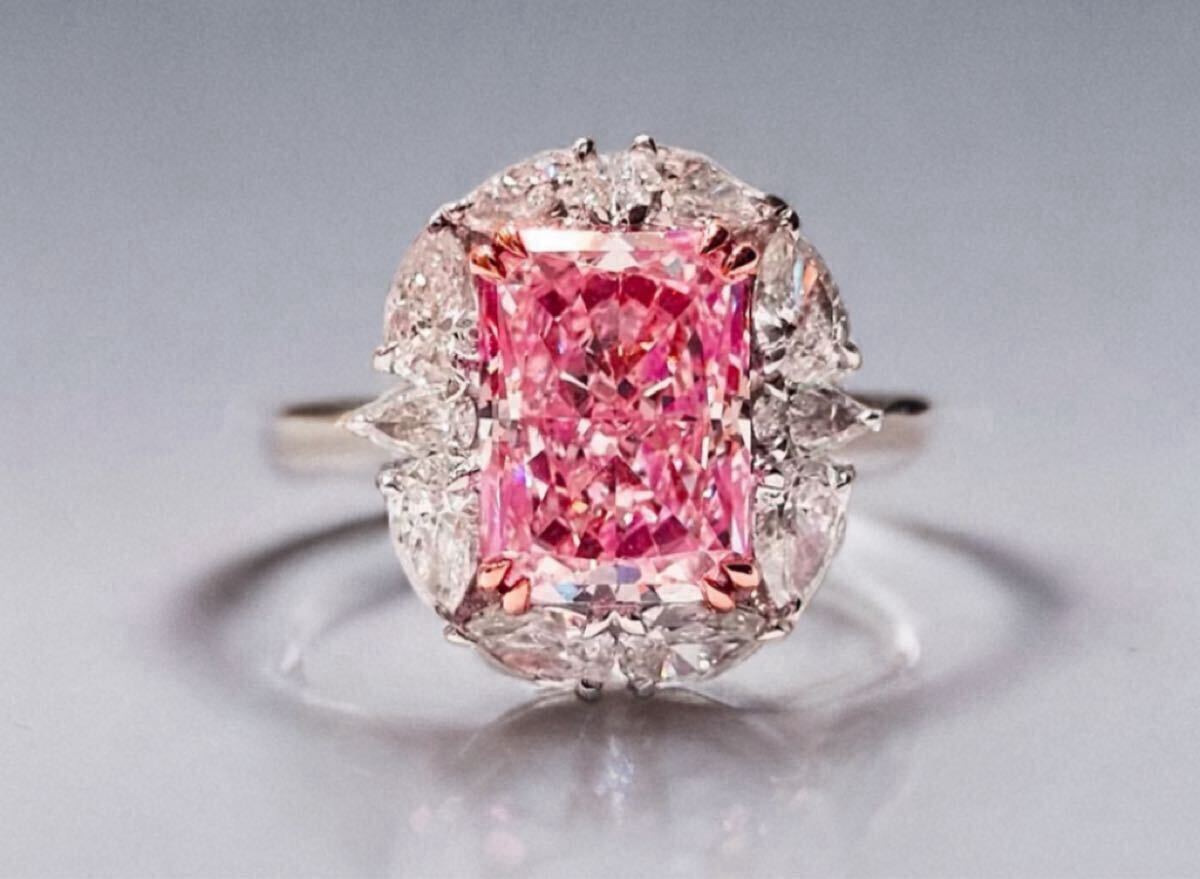 受注制作 2ct FANCY VIVID PINK ラボグロウンダイヤモンド リング VS1 PT950 IGI鑑別書付