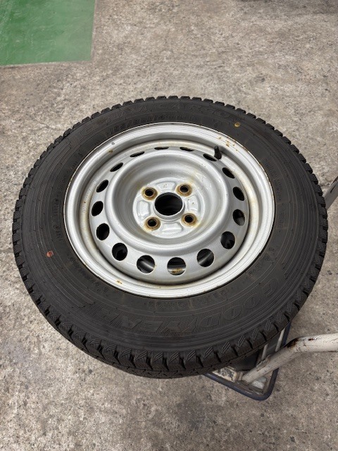 2023製　スタッドレス4本　155/80R14　88/86N　LT　GOODYEAR　ICENAVI　CARGO　鉄ホイール　プロボックス