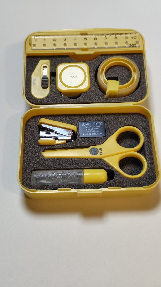 TEAM-DEMI チームデミ　PLUS社製 文房具セット 日本製 昭和レトロ 文房具 ステーショナリーセット 文具セット 