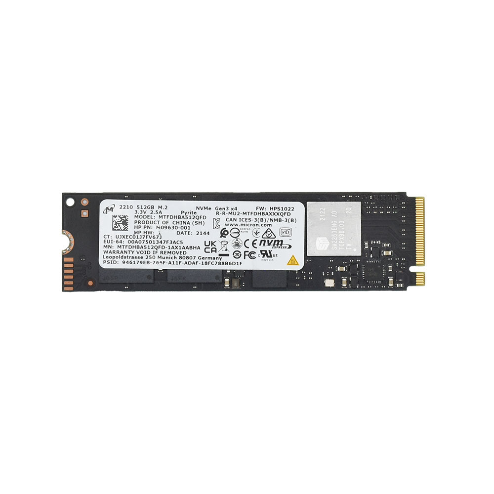 M.2 2280 SSD 512GB Micron 2200S NVMe 中古