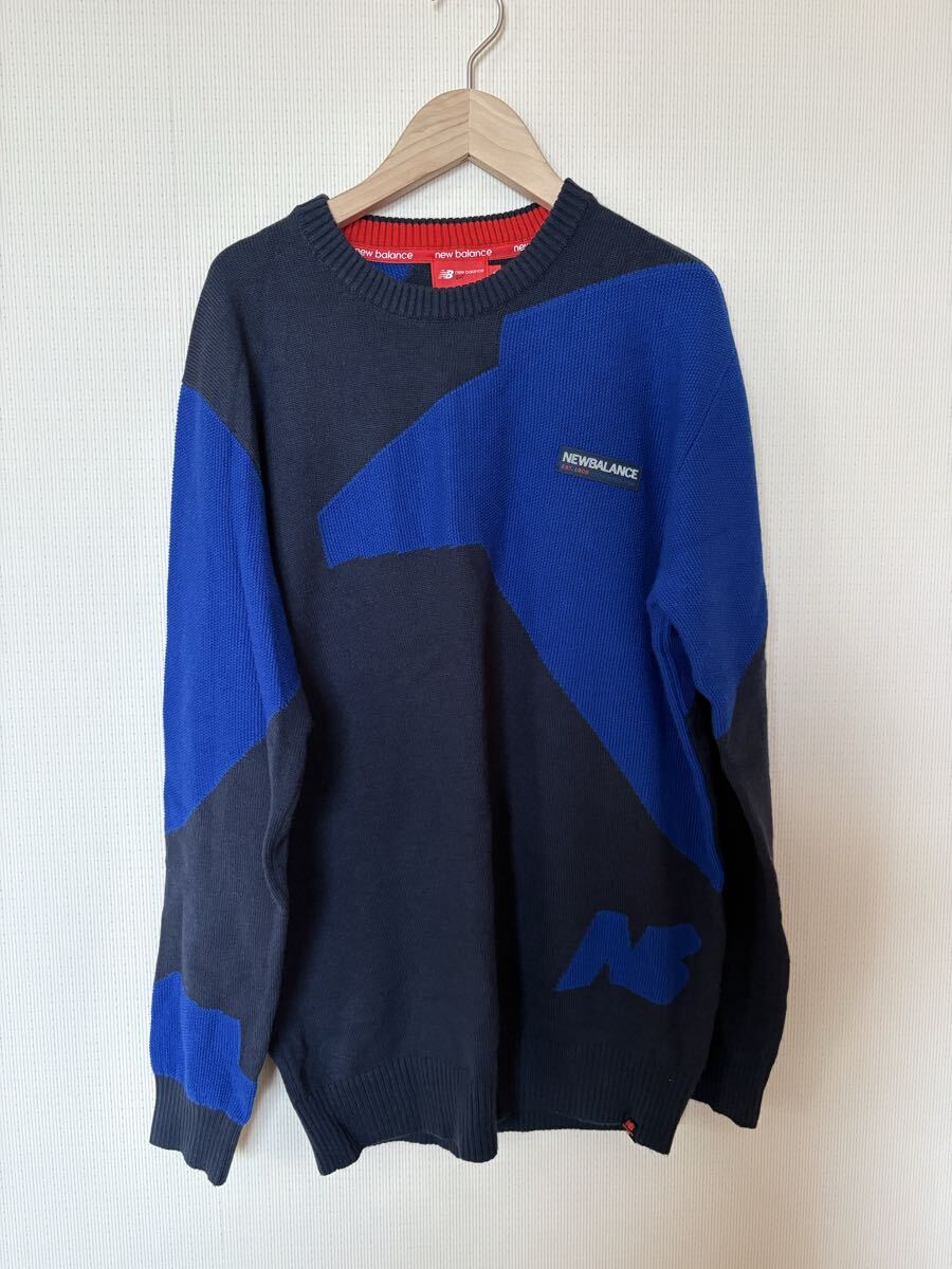 美品◆ニューバランスゴルフ　New Balance Golf　ウールブレンドセーター◆ニット◆サイズ６　ネイビー　ブルー