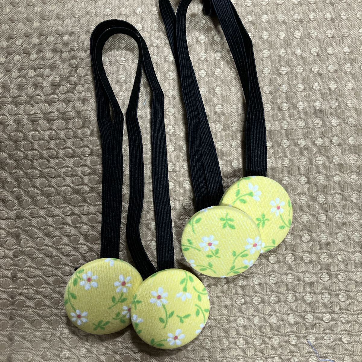裾ズレ落ち防止バンド　ガウチョ ワイドパンツに ハンドメイド 黄花