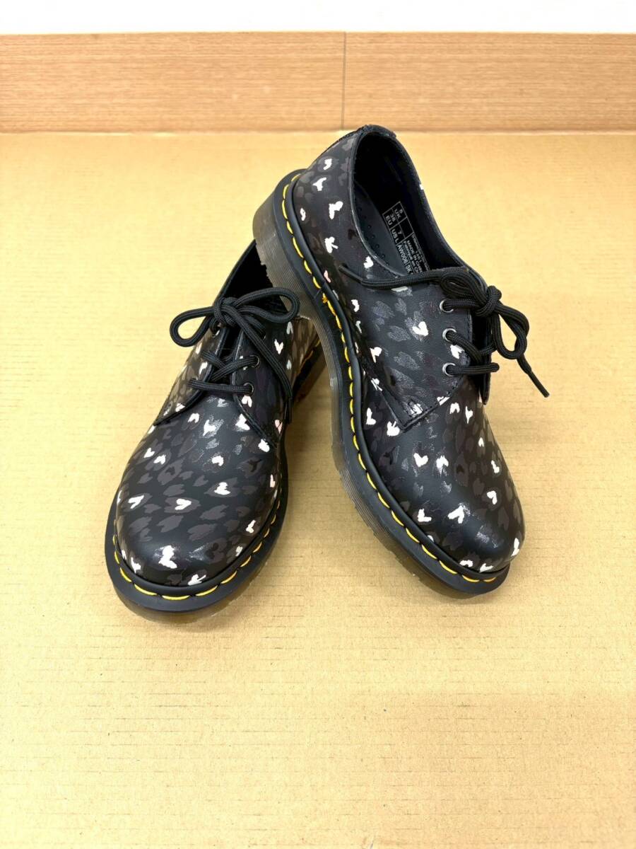 H2253*9　Dr.Martins　ドクターマーチン　1461　WILD HEARTS　3ホール　ローカット　手書きハート　UK5/24㎝　シューズ　靴　ブラック