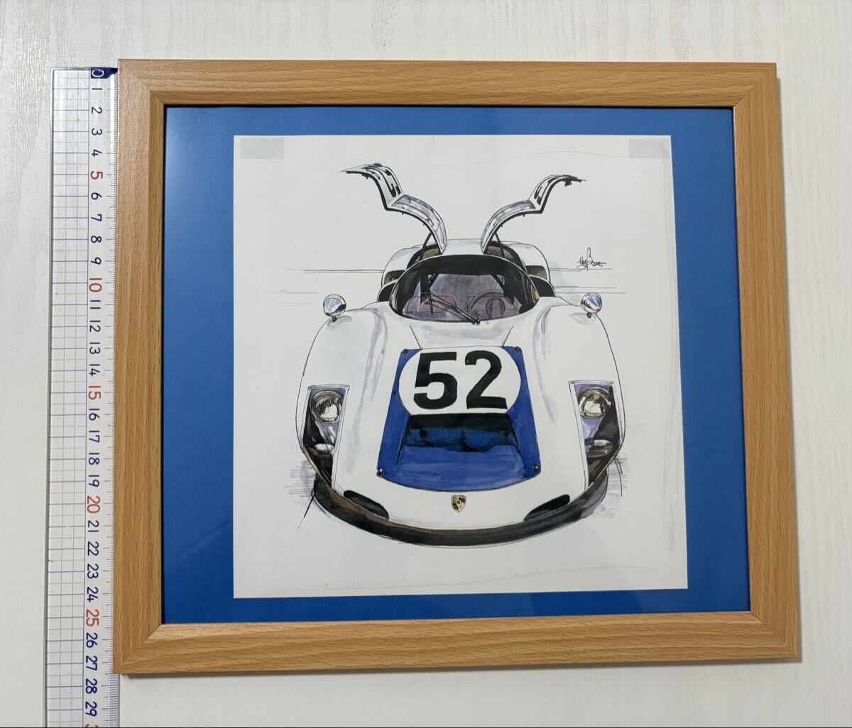 BOW 木製額 イラスト Porsche ポルシェ カレラ6 シリーズ インテリア スポーツ クラシック 車 by Bow Collection 額装品 1018
