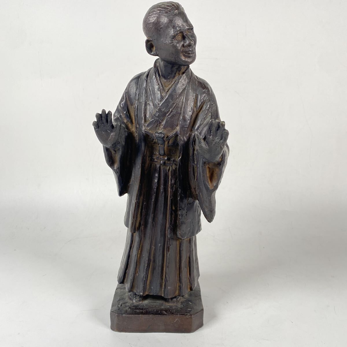 旧家整理品　ブロンズ像　在銘　作家　置物　オブジェ　細密細工　骨董品　古美術品　高さ34cm【1030】