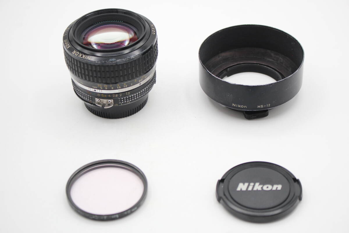 送料無料◆Nikon ニコン Ai-s NIKKOR 50mm F1.2◆HS-12付♪1386-0109