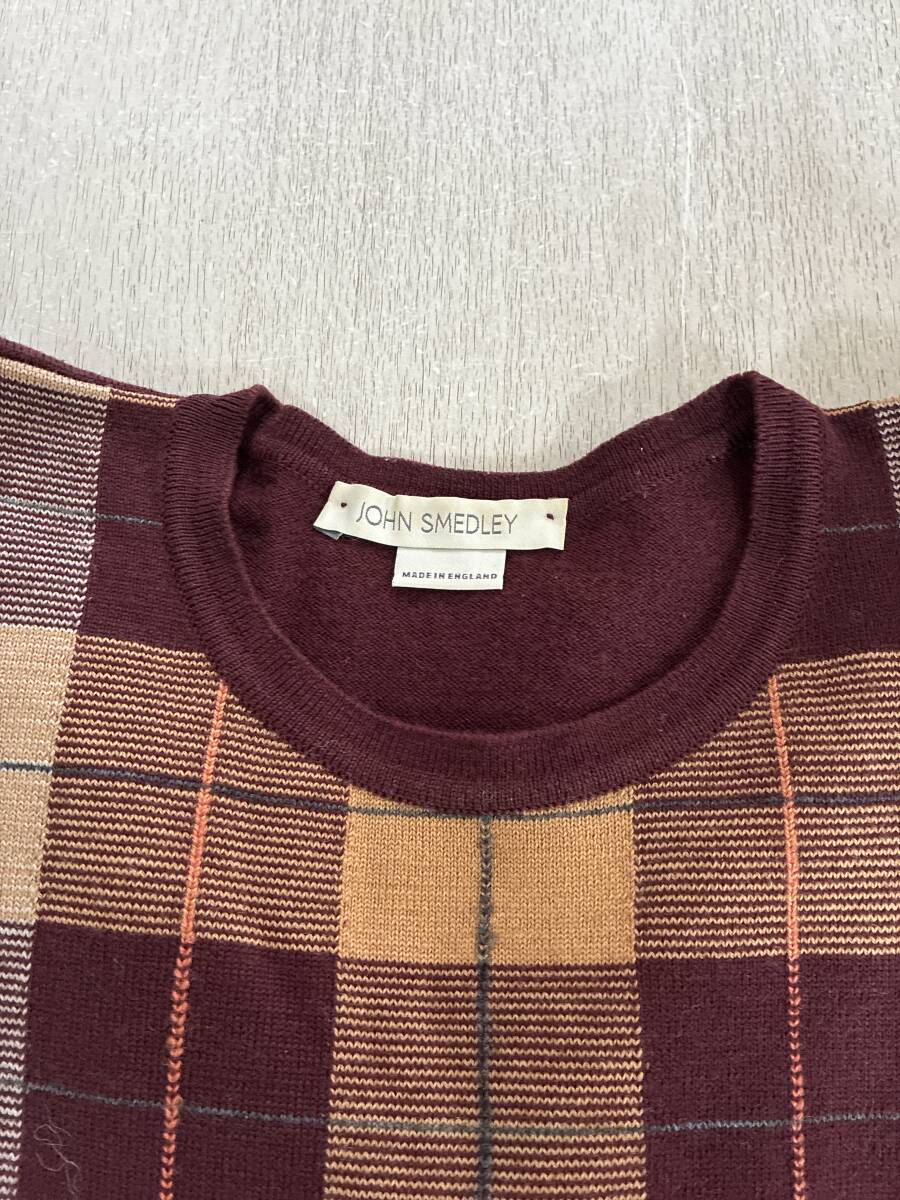 JOHN SMEDLEY (ジョンスメドレーニット）エンジ　Sサイズ