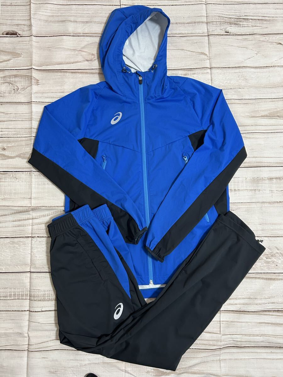 ASICS アシックス ライトストレッチウィンドブレーカー　セットアップ　野球　 パンツ　 上下セット　 ブルー　青