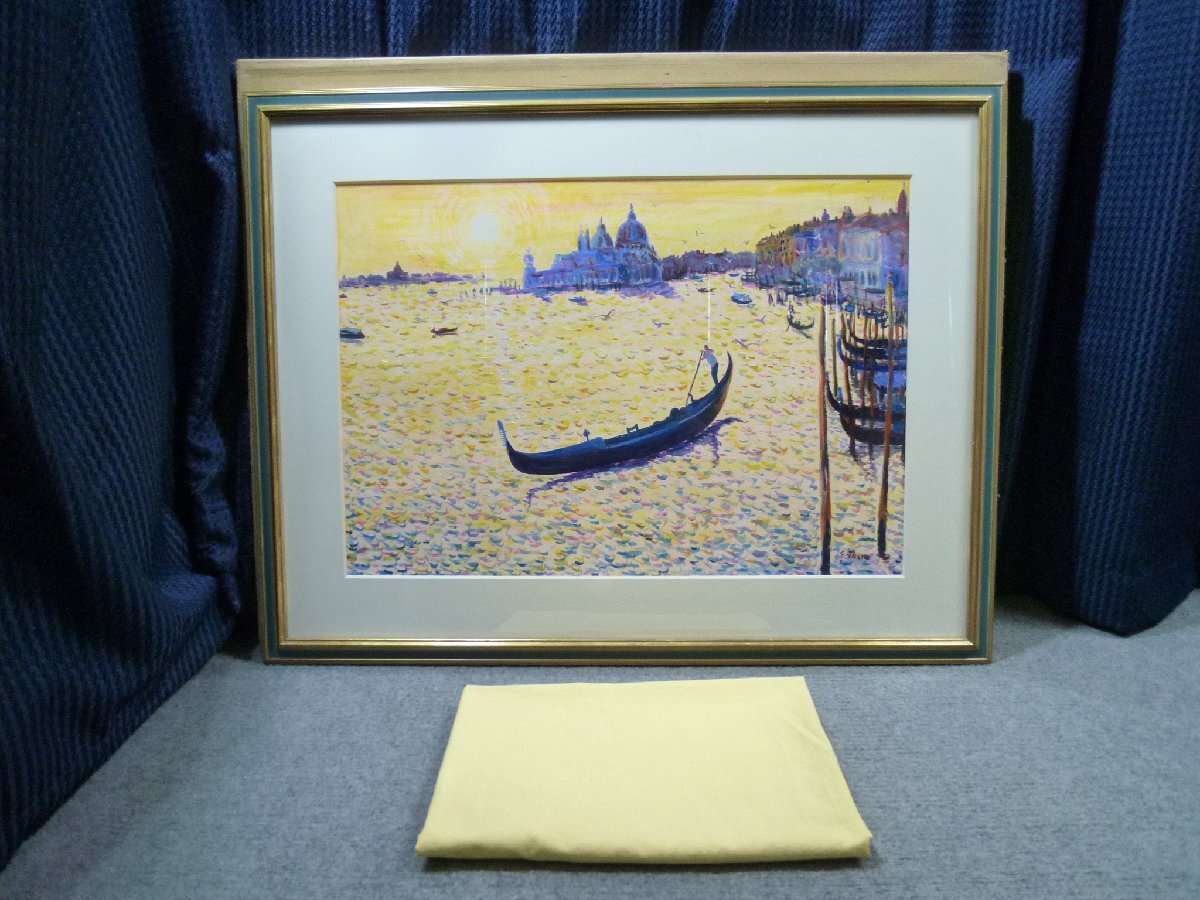 ◎ 嶋田幾雄 「ヴェネツィアにて ゴンドラ」 2002年 風景画 絵画 ◎