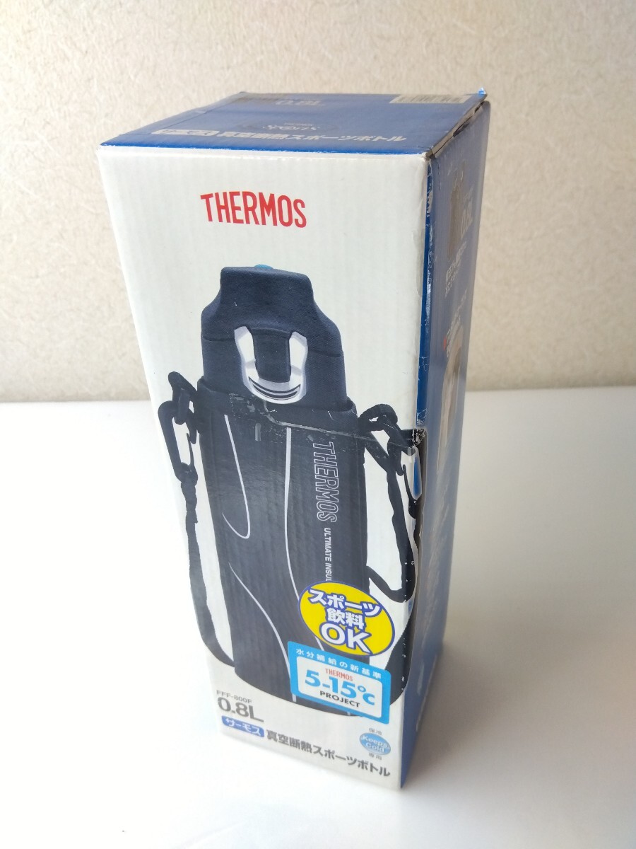 未使用品 THERMOS 真空断熱スポーツボトル 0.8L 保冷専用 水筒 FFF-800F ブラック