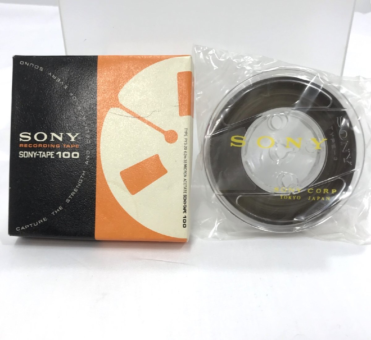 ジャンク SONY-TAPE 100 オープンリールテープ RECORDING TAPE 直径約8.5㎝ ソニーテープ 日本製 箱入り 長期保管品【道楽札幌】