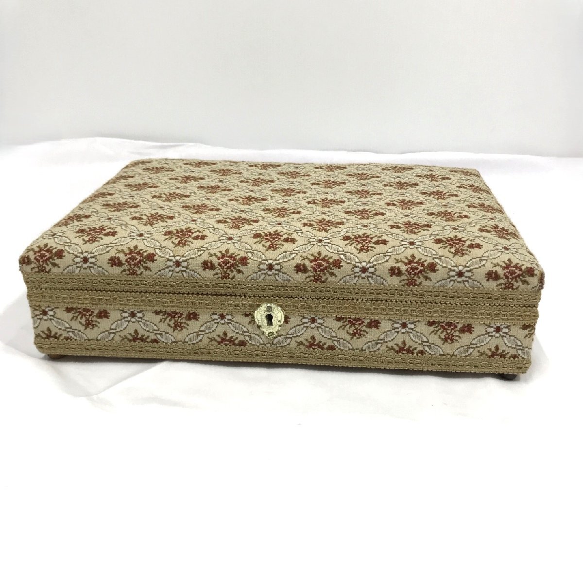 昭和レトロ ジュエリーボックス ミラー オルゴール付き BOX 幅約37.5㎝ アンティーク インテリア ディスプレイ用 劣化あり【道楽札幌】