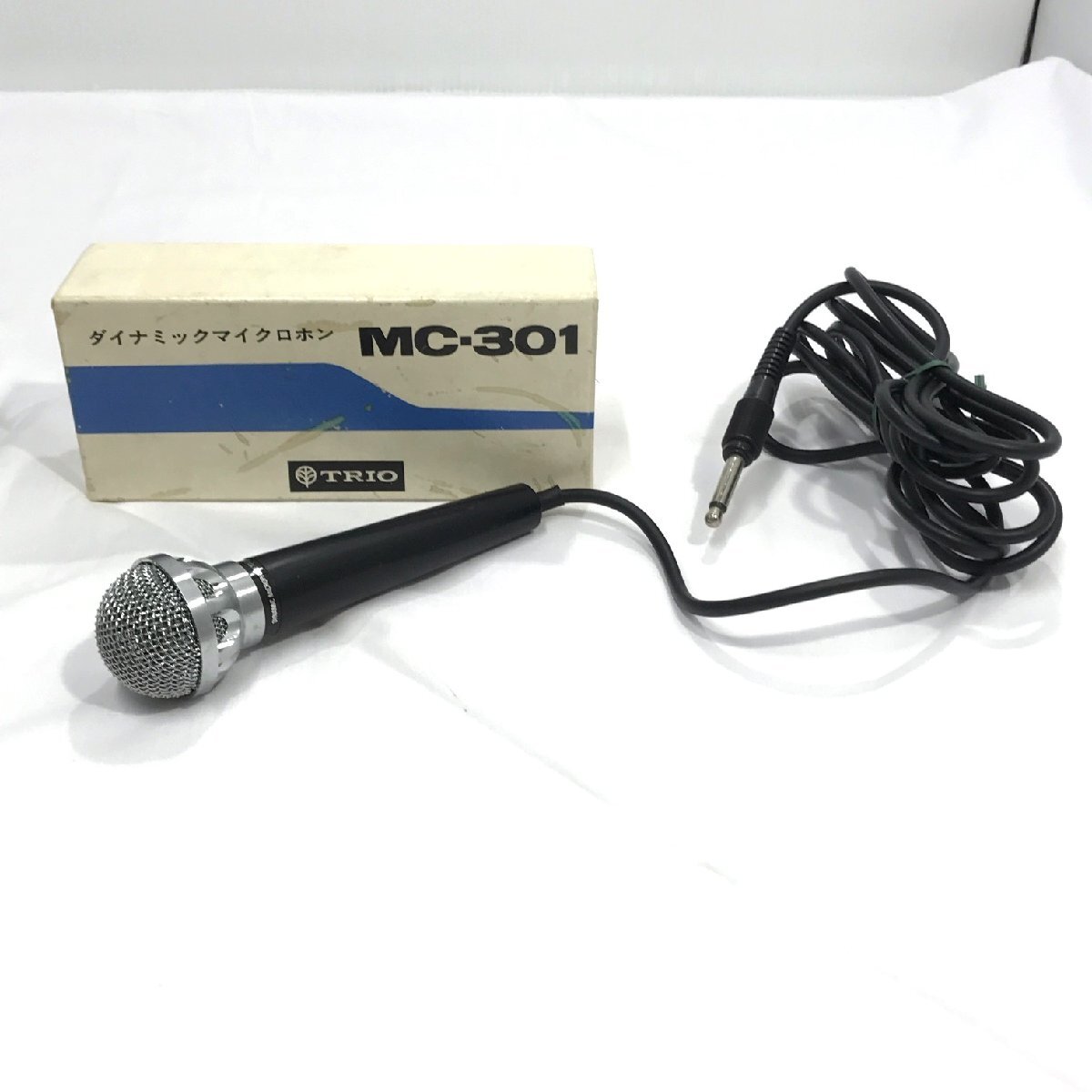 TRIO マイク MC-301 ダイナミックマイクロホン 昭和レトロ トリオ 15.5㎝ 音出確認 外箱あり アンティーク インテリア 希少【道楽札幌】