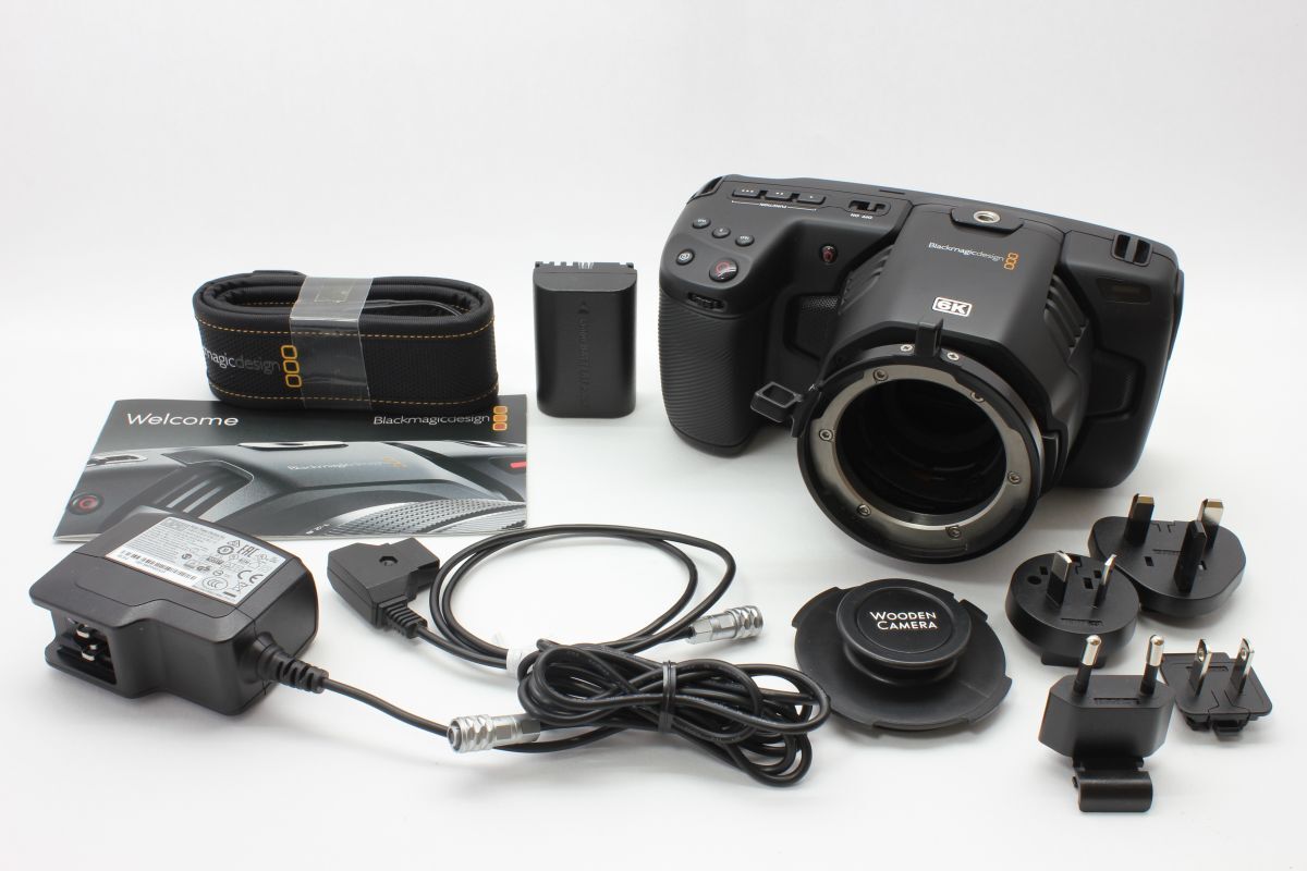 【動作美品】PLマウント ブラックマジックデザイン Blackmagic Cinema Camera 6K 動作確認済 バッテリー　WoodenCamera ウッデンカメラ