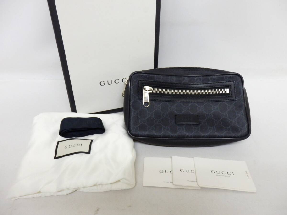 171H236J◆GUCCI グッチ 474293 GGスプリーム ボディバッグ メンズ 中古