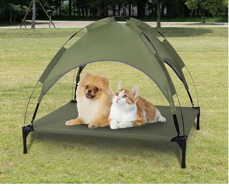 新品 送料無料 武田コーポレーション 2WAYサンシェードコット ペットテント カーキ　犬　ネコ　猫　小動物　UVカット コット ベット