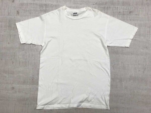 USA製 ショット schott アメカジ バイカー ミリタリー ストリート 古着 無地 シンプル 半袖Tシャツ メンズ コットン100% Lサイズ 白