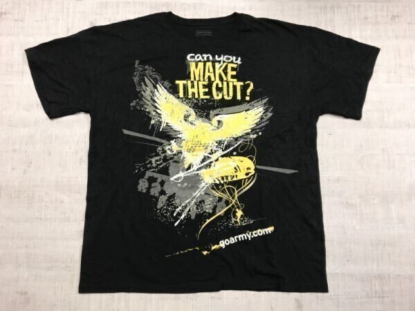 USA製 US ARMY EXPERTBRAND 勧誘 GO ARMY 半袖Tシャツ メンズ ロゴプリント ビッグサイズ オールド ミリタリー XL 黒