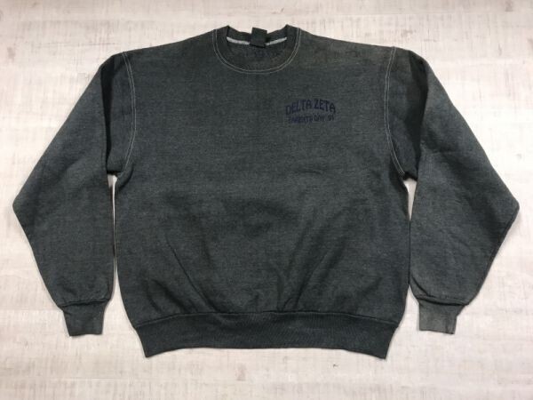 DELTA デルタ ZETA PARENTS DAY オールド アメカジ 古着 バックプリント有 後染め オーバーダイ スウェット トレーナー メンズ グレー