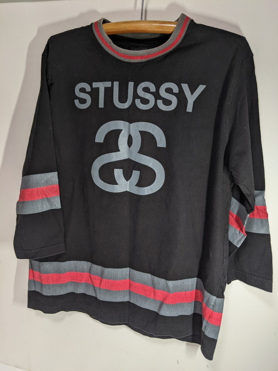stussy jersey style long sleeve t shirt ステューシー フットボールシャツ size:L ゲームシャツ ロングTシャツ ロンT