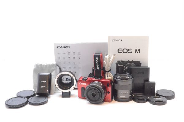 ★Canon キャノン EOS M ダブルレンズキット レッド★#H0042508025A