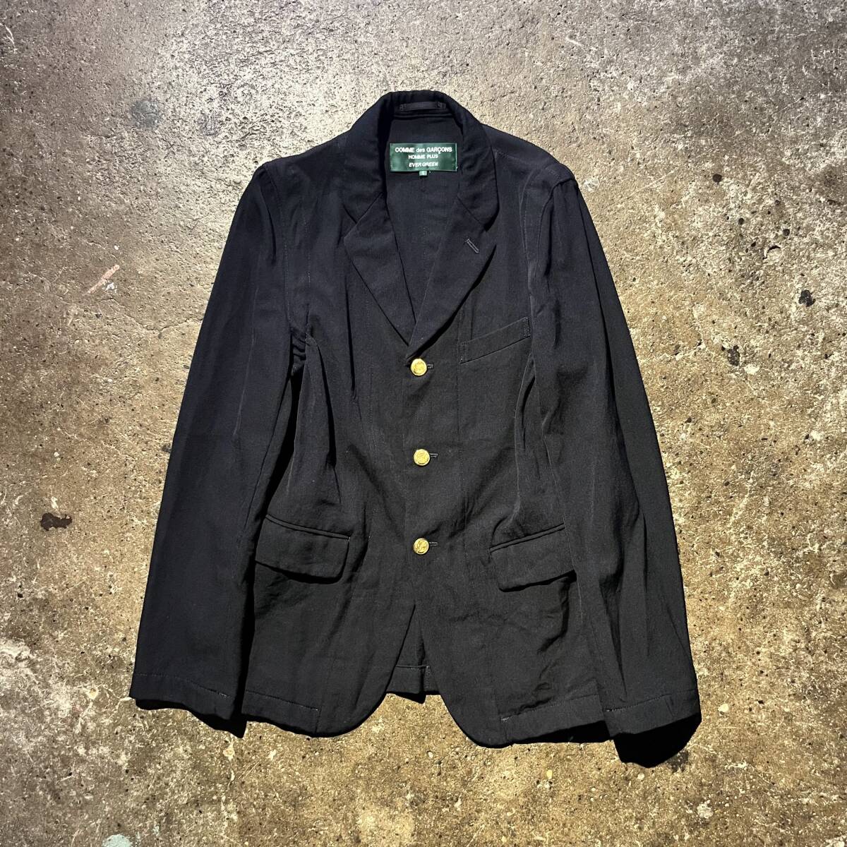 COMME des GARCONS HOMME PLUS EVER GREEN 05aw 製品洗い加工アウトシームジャケット コムデギャルソンオムプリュスエバーグリーン 2005aw