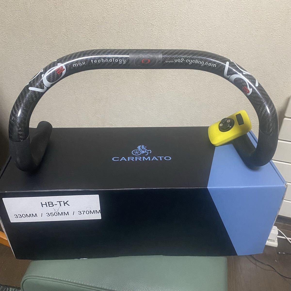 vo2-cyclingカーボン ドロップハンドル　トラック　ピスト スプリント 400mm(c-c) 中古　美品 LOOK KG396にて使用 剛性高し　ヴイオーツー