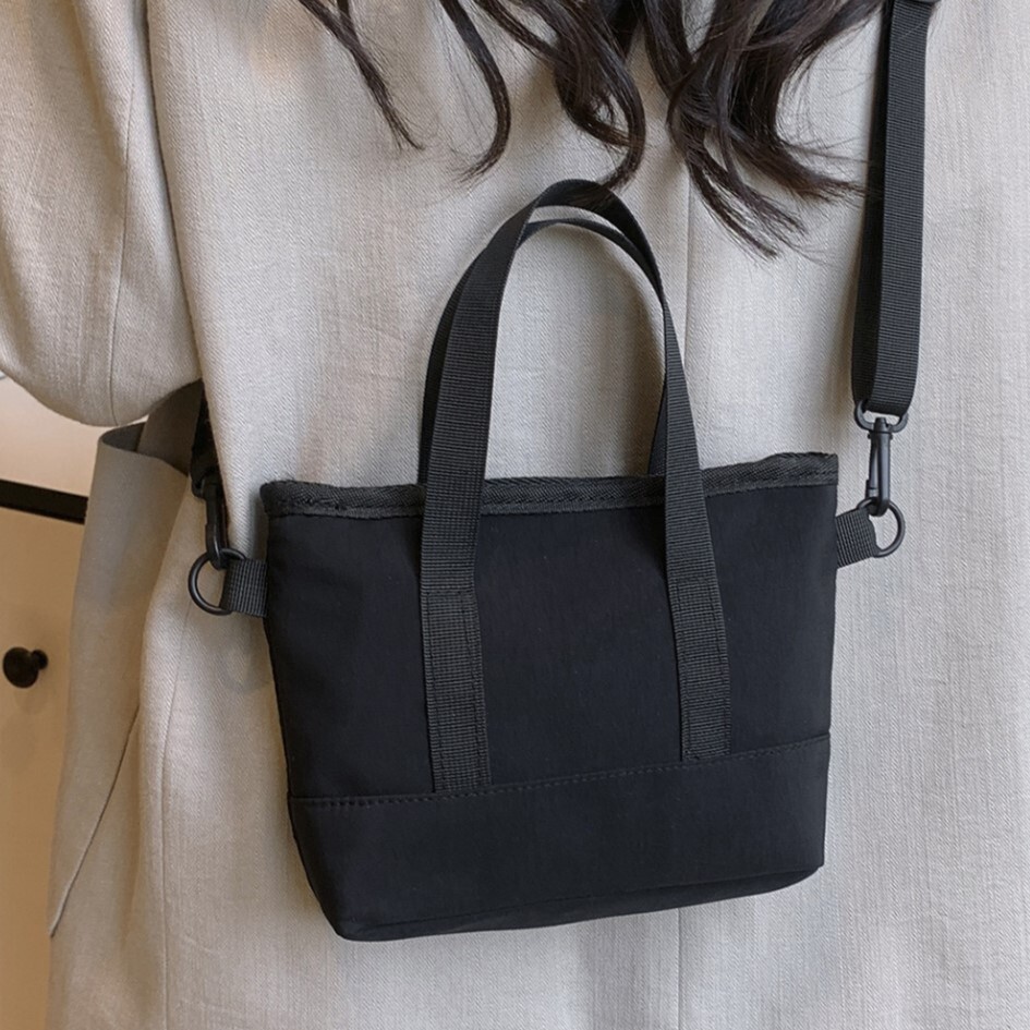 BLK　2WAY ミニトートバッグ ショルダー付き 小さめ 軽量 シンプル おしゃれ キャンバス風 トートバッグ ミニサイズ 