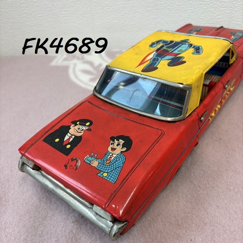 ●FK-4689 当時物　鉄人28号　ニュービューイック　ブリキ　自動車　箱付き　フリクション　駆動車　野村トーイ　約40㎝　大型　ブリキ玩具