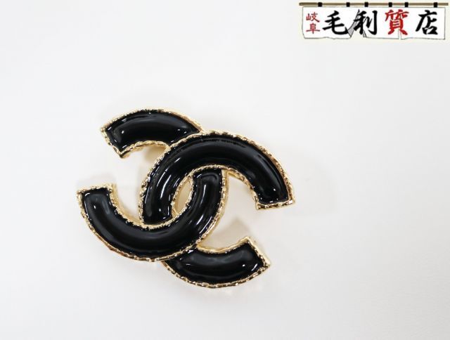 シャネル CHANEL ココマーク ブローチ L23K ブラック ゴールド レディース アクセサリー