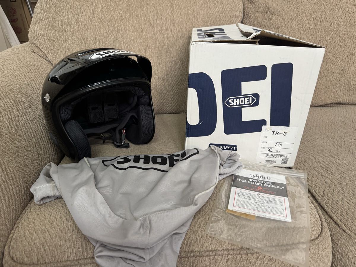 SHOEI ショウエイ トライアル ヘルメットTR-3 サイズXＬ 箱付き ブラック 黒